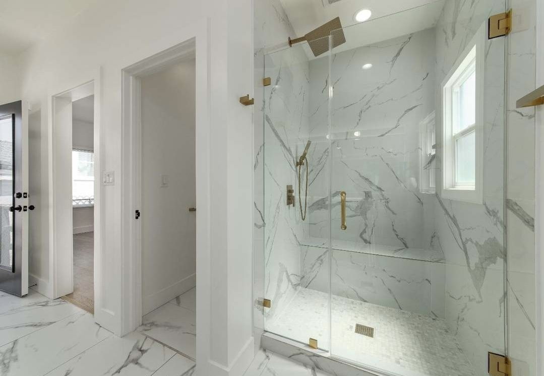 Primary Bath with Marble Walk-In Shower